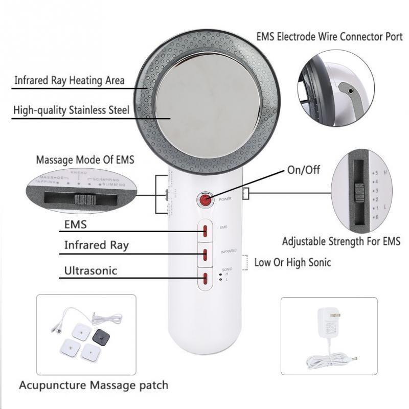 Ultrasound 3-in-1 Cavitation EMS Body Slimming Anti-Cellulite Massager