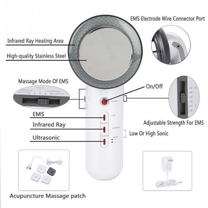Ultrasound 3-in-1 Cavitation EMS Body Slimming Anti-Cellulite Massager