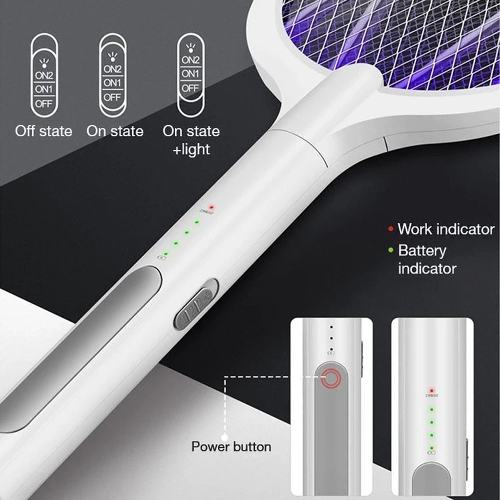 USB Rechargeable Electric Shock Mosquito Swatter